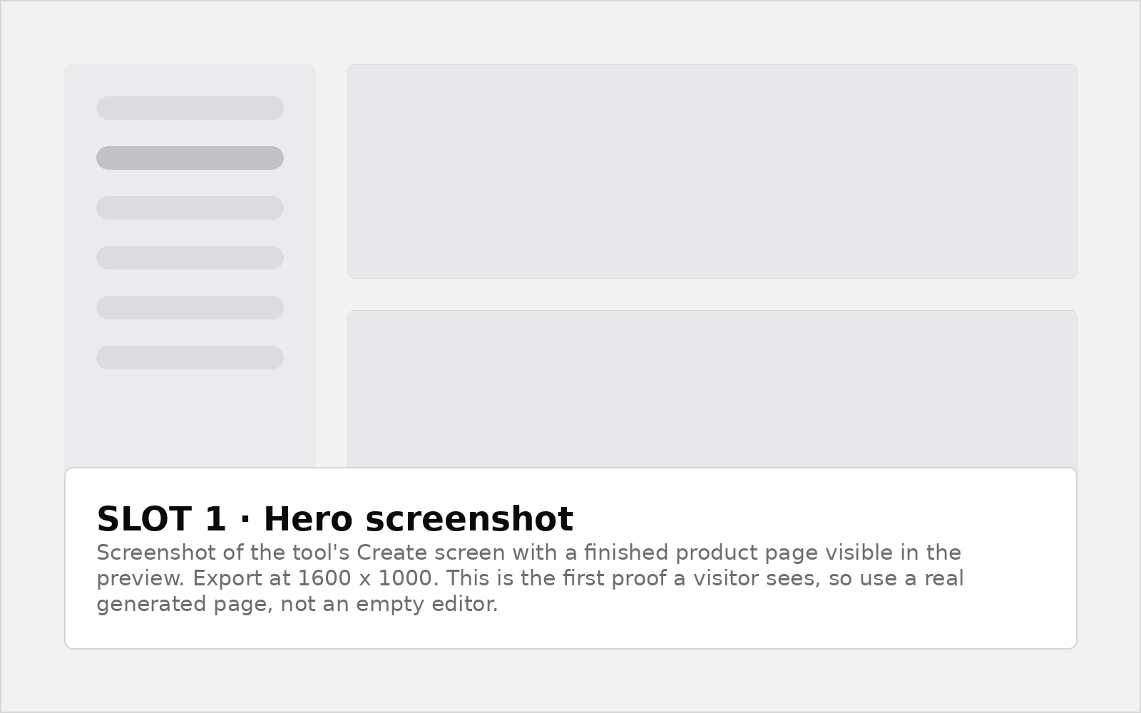 The ShopyBuilder create screen with a generated product page